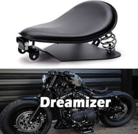 DREAMIZER Fekete Bobber Motoros Szóló Ülés Rugós Rögzítőlappal - Sportster XL883 1200 48 Chopper Custom Motorokhoz Kompatibilis 2