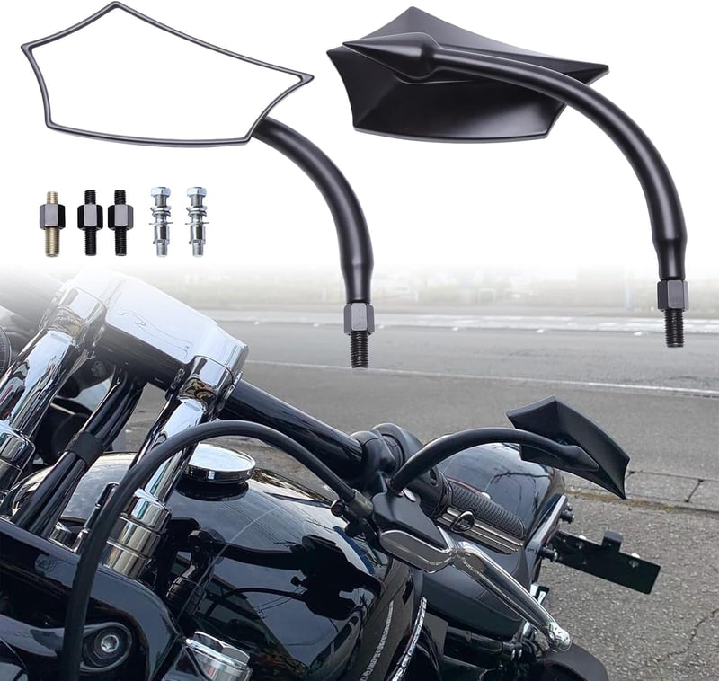 DREAMIZER Fekete Motorkerékpár Visszapillantó Tükör 10mm 8mm Harley Davidson