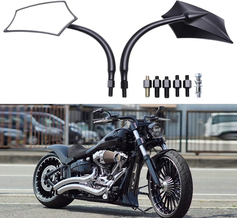 DREAMIZER Fekete Motorkerékpár Visszapillantó Tükör 10mm 8mm Harley Davidson