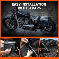 DREAMIZER Motorkerékpár Nyereg Táska Fekete PU Bőr Harley Sportster XL883 Softail Dyna V-Star Shadow 6