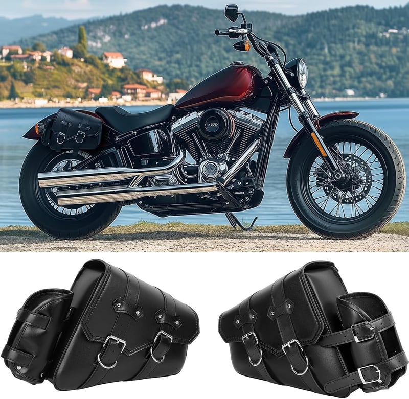 DREAMIZER Motorkerékpár Nyereg Táska Fekete PU Bőr Harley Sportster XL883 Softail Dyna V-Star Shadow