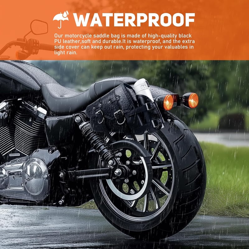 DREAMIZER Motorkerékpár Nyereg Táska Fekete PU Bőr Harley Sportster XL883 Softail Dyna V-Star Shadow