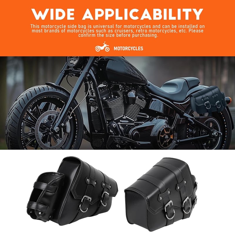 DREAMIZER Motorkerékpár Nyereg Táska Fekete PU Bőr Harley Sportster XL883 Softail Dyna V-Star Shadow