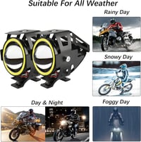 DREAMIZER Motoros Első Fényszóró Angyal Szem DRL Világítással - 12/24V Vízálló Ködlámpa R1200GS Kompatibilis ATV UTV Terepjárókhoz 6