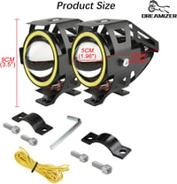 DREAMIZER Motoros Első Fényszóró Angyal Szem DRL Világítással - 12/24V Vízálló Ködlámpa R1200GS Kompatibilis ATV UTV Terepjárókhoz 8
