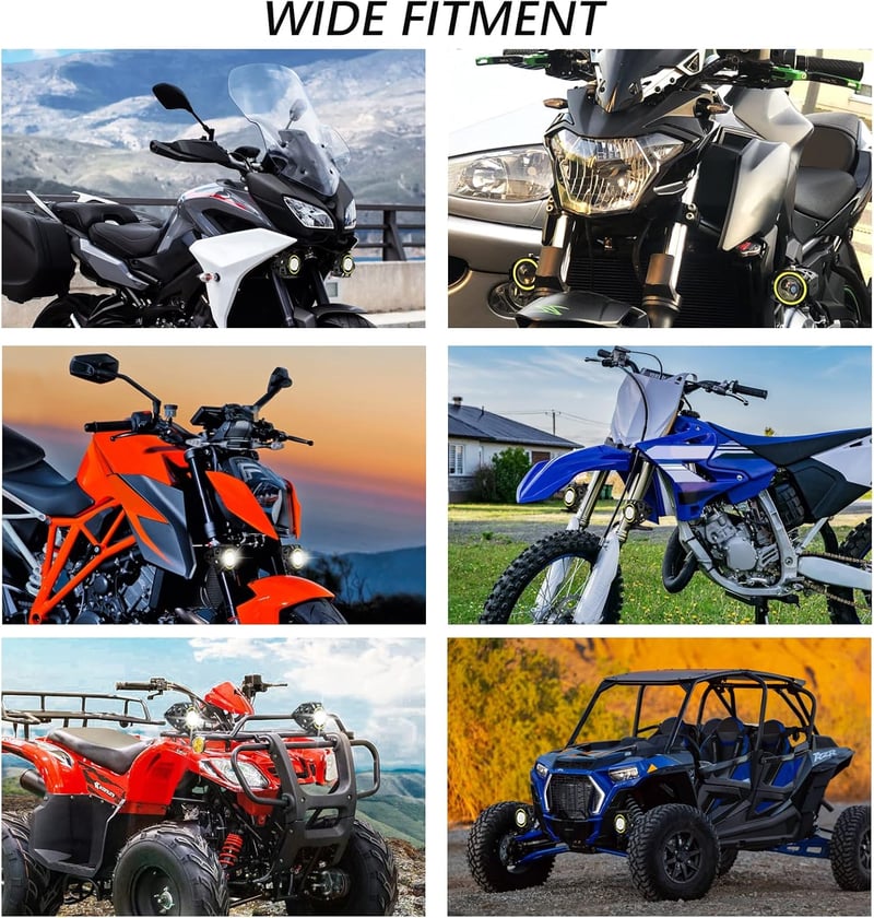 DREAMIZER Motoros Első Fényszóró Angyal Szem DRL Világítással - 12/24V Vízálló Ködlámpa R1200GS Kompatibilis ATV UTV Terepjárókhoz