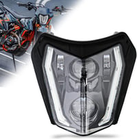 DREAMIZER Motoros Fényszóró E24 6500K Nappali Menetfénnyel - Vízálló Első Lámpa Enduro, Motocross, Supermoto Motorokhoz, Kompatibilis XCF XC 1