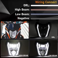 DREAMIZER Motoros Fényszóró E24 6500K Nappali Menetfénnyel - Vízálló Első Lámpa Enduro, Motocross, Supermoto Motorokhoz, Kompatibilis XCF XC 5