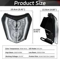 DREAMIZER Motoros Fényszóró E24 6500K Nappali Menetfénnyel - Vízálló Első Lámpa Enduro, Motocross, Supermoto Motorokhoz, Kompatibilis XCF XC 6