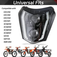 DREAMIZER Motoros Fényszóró E24 6500K Nappali Menetfénnyel - Vízálló Első Lámpa Enduro, Motocross, Supermoto Motorokhoz, Kompatibilis XCF XC 3