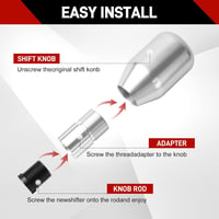 DREAMIZER Sebességváltó Gomb 5 Fokozatú Univerzális Alumínium Váltókar Gomb 3 Adapterrel 8mm 10mm 12mm Ezüst 3