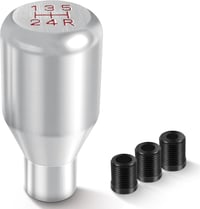 DREAMIZER Sebességváltó Gomb 5 Fokozatú Univerzális Alumínium Váltókar Gomb 3 Adapterrel 8mm 10mm 12mm Ezüst 1