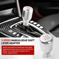 DREAMIZER Sebességváltó Gomb 5 Fokozatú Univerzális Alumínium Váltókar Gomb 3 Adapterrel 8mm 10mm 12mm Ezüst 2