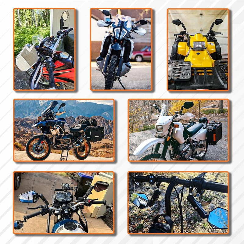 DREAMIZER Univerzális Motorkerékpár Visszapillantó Tükör 8-10mm Csavaros Rögzítéshez