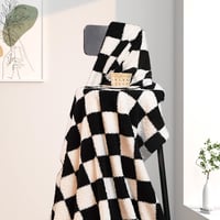 Pătură DREAMLANDING cu model în carouri – Pătură din microfibră moale, pufoasă și călduroasă pentru canapea și pat, model în carouri negru, 127x152 cm 7