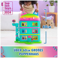 DreamWorks Gabby's Dollhouse set de joacă casă de păpuși Purrfect Party cu 15 piese, design curcubeu, peste 60 cm, cu figurină Gabby și mobilier 2