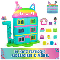 DreamWorks Gabby's Dollhouse set de joacă casă de păpuși Purrfect Party cu 15 piese, design curcubeu, peste 60 cm, cu figurină Gabby și mobilier 3