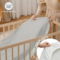 Dreamzie 2 db Gumis Lepedő 40x80 cm Szürke Pamut Jersey - 40 x 80 - 40 x 80 cm, Gray 6