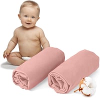 Dreamzie 2 db Gumis Lepedő 40x90 cm Rózsaszín Pamut Jersey 1