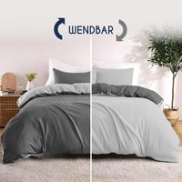 Dreamzie Ágynemű Garnitúra 260x240 cm Mikrofibra Paplan- és Párnahuzat Szett Sötétszürke Világosszürke 3 Részes 4