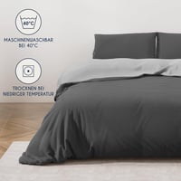 Dreamzie Ágynemű Garnitúra 260x240 cm Mikrofibra Paplan- és Párnahuzat Szett Sötétszürke Világosszürke 3 Részes 5