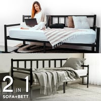 Dreamzie Day Bed fém kanapéágy - fekete - 92x202 cm 4