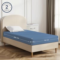 Dreamzie Elasztikus Pamut Lepedő - 90x190/200 cm Kék Jersey Pamut Gumis Lepedő Matracvédő Légáteresztő Huzat 2