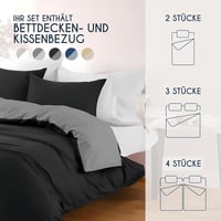 Dreamzie Fekete-sötétszürke ágyneműhuzat szett 200x200 mikroszálas paplanhuzat 65x65 2 párnahuzattal Oeko-Tex 6