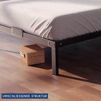 Dreamzie Fém Ágykeret 90x200 cm Egyszemélyes Matrachoz, Fekete Színű Rácsozatos Ágyváz Nagy Tárolóhellyel 6