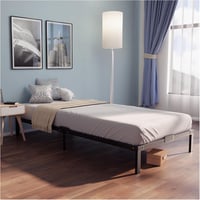 Dreamzie Fém Ágykeret 90x200 cm Egyszemélyes Matrachoz, Fekete Színű Rácsozatos Ágyváz Nagy Tárolóhellyel 1