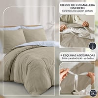 Dreamzie pamut ágyneműhuzat 135x200 cm sötétszürke cipzárral 4