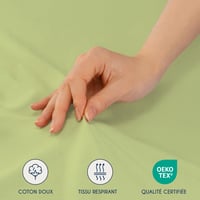 Napínacie prestieradlo Dreamzie 180x200 cm zelené - 100% bavlnený džersej, plachta na matrac s certifikátom Oeko-Tex 5