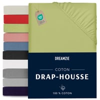 Napínacie prestieradlo Dreamzie 180x200 cm zelené - 100% bavlnený džersej, plachta na matrac s certifikátom Oeko-Tex 1