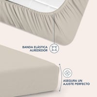 Napínacia plachta Dreamzie 80x200 cm – Ultra jemná prestieradlová plachta z mikrovlákna s 35 cm hlbokými okrajmi, béžová, s certifikátom Oeko-Tex, priedušná 3