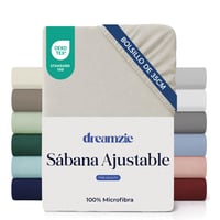 Napínacia plachta Dreamzie 80x200 cm – Ultra jemná prestieradlová plachta z mikrovlákna s 35 cm hlbokými okrajmi, béžová, s certifikátom Oeko-Tex, priedušná 1