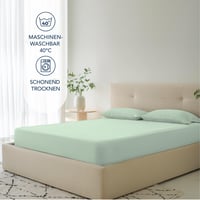 Napínacie prestieradlo Dreamzie 90x200 cm – 100% mikrovlákno, s 35 cm vysokým okrajom, svetlozelené, na vysoké matrace 5