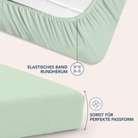Napínacie prestieradlo Dreamzie 90x200 cm – 100% mikrovlákno, s 35 cm vysokým okrajom, svetlozelené, na vysoké matrace 3
