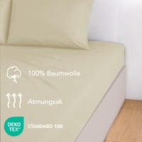 Napínacia plachta Dreamzie z džersejovej bavlny 140x200 cm, do výšky matraca 25 cm, s certifikátom Oeko-Tex, hypoalergénna, béžová 2