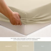 Napínacia plachta Dreamzie z džersejovej bavlny 140x200 cm, do výšky matraca 25 cm, s certifikátom Oeko-Tex, hypoalergénna, béžová 5