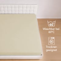 Napínacia plachta Dreamzie z džersejovej bavlny 140x200 cm, do výšky matraca 25 cm, s certifikátom Oeko-Tex, hypoalergénna, béžová 6