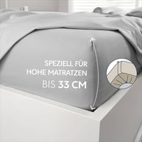 Dreamzie Lepedő 160x200 cm - Szürke Mikroszálas Gumis Lepedő 33 cm Magas Matracokhoz - Öko-Tex Tanúsítvánnyal - Könnyen Tisztítható 2