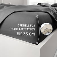 Dreamzie Lepedő 80x200 cm - Sötétszürke Mikroszálas Gumis Lepedő 33 cm Magas Matracokhoz - Oeko-Tex Tanúsított, Könnyen Tisztítható 2