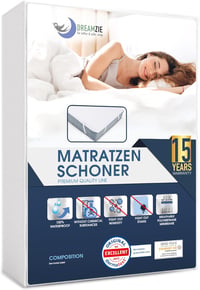 Dreamzie Matracvédő 160x200 cm Vízálló Pamut Polyester Légáteresztő Matractopper Oeko-Tex Tanúsítvánnyal EU Gyártás 1