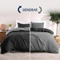 Set lenjerie de pat din microfibră Dreamzie 240x220 cm Negru-Gri Închis cu 2 fețe de pernă 4