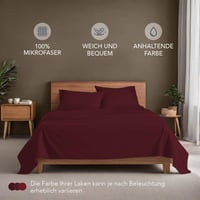 Dreamzie set posteljine od mikrovlakana, 4 dijela – Donja plahta 150x200 cm, Gornja plahta 230x270 cm, 2 jastučnice 50x80 cm, bordo, Oeko-Tex certificirano 3