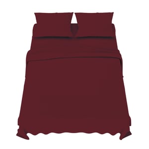 Dreamzie set posteljine od mikrovlakana, 4 dijela – Donja plahta 150x200 cm, Gornja plahta 230x270 cm, 2 jastučnice 50x80 cm, bordo, Oeko-Tex certificirano