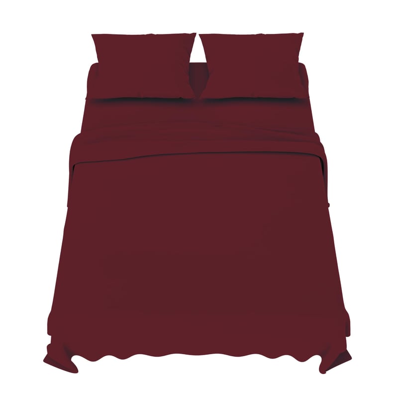 Dreamzie set posteljine od mikrovlakana, 4 dijela – Donja plahta 150x200 cm, Gornja plahta 230x270 cm, 2 jastučnice 50x80 cm, bordo, Oeko-Tex certificirano