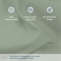 Dreamzie Mikroszálas Gumis Lepedő, 180x200 cm, 35 cm Mély, Világoszöld, Könnyen Mosható, Gyorsan Száradó, Vasalásmentes, Oeko-Tex Tanúsított 4