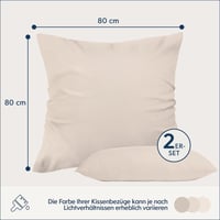 Obliečky na vankúše z mikrovlákna Dreamzie 80x80 cm v béžovej farbe, 2 kusy, jemné na dotyk, s certifikátom OEKO-TEX 2