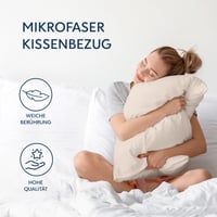 Obliečky na vankúše z mikrovlákna Dreamzie 80x80 cm v béžovej farbe, 2 kusy, jemné na dotyk, s certifikátom OEKO-TEX 3